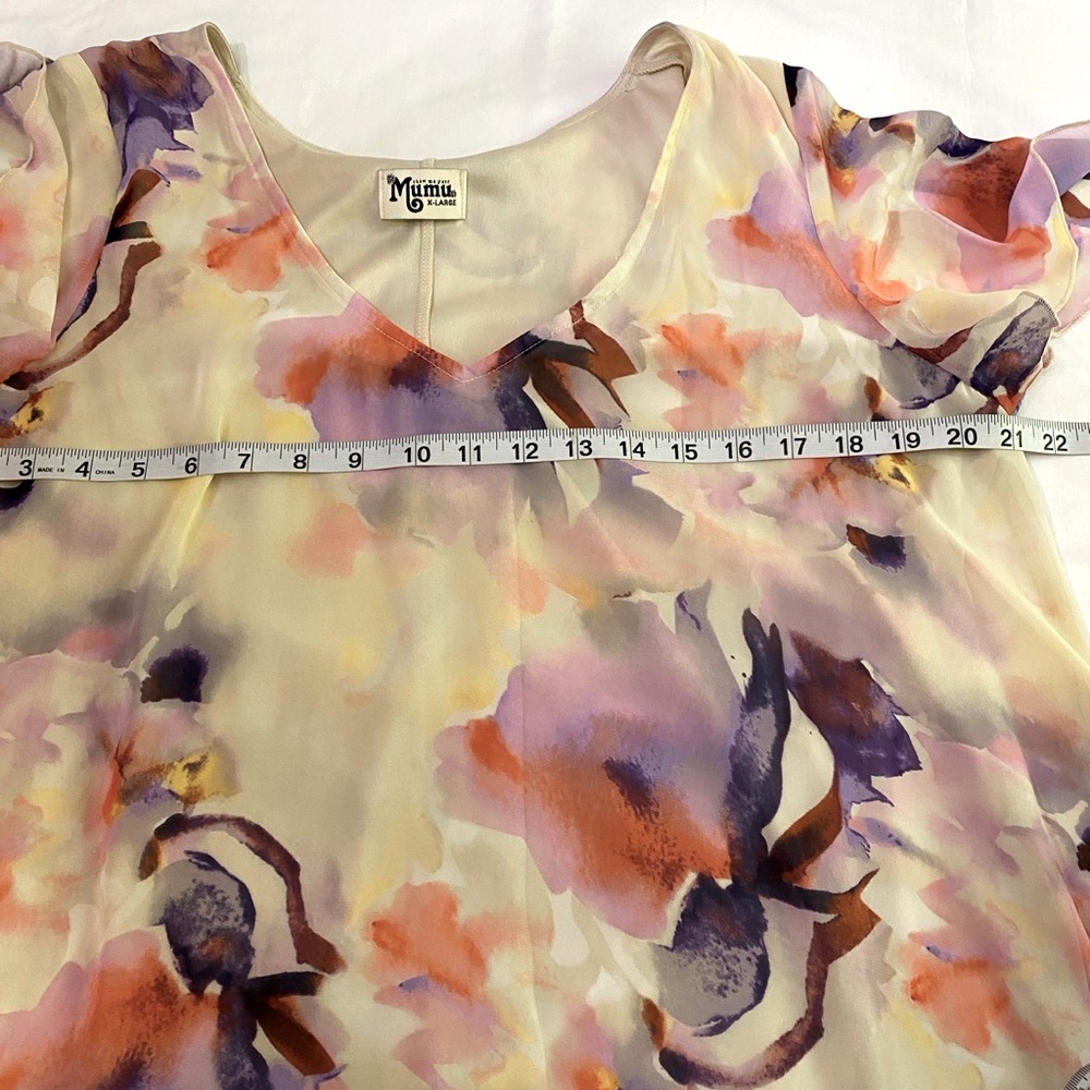 show me your Mumu Kylie Mini Dress in Abers Babers Floral Print Chiffon XL - Picture 9 of 10